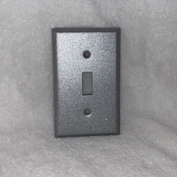SILVER GLITTER SINGLE TOGGLE LIGHT SWITCH COVER - Picture 6 of 8